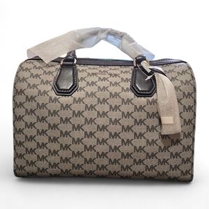 Michael Kors Beige and Black Signature Satchel